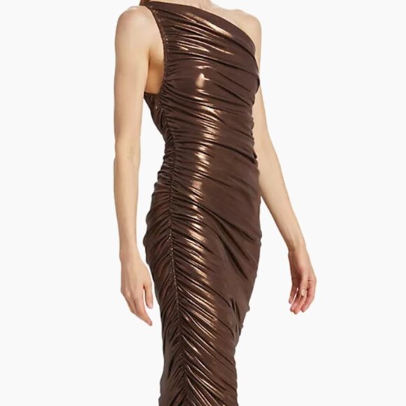 Norma Kamali Diana Gown - Metallic Chocolate - Picture 2 of 6